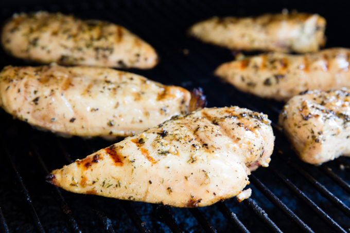 Grilling Greek chicken on your grill grate