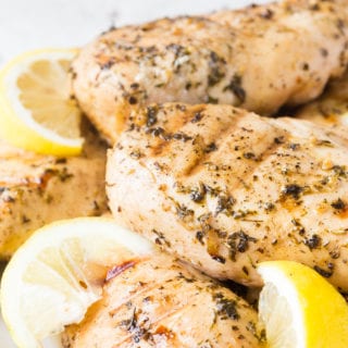 Grilled Greek Chicken, delicious chicken breasts marinated in greek spices and grilled to juicy perfection