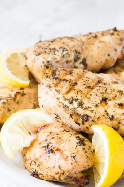 Grilled Greek Chicken, delicious chicken breasts marinated in greek spices and grilled to juicy perfection