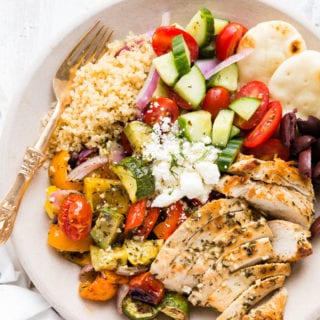 Grilled Greek Chicken Souvlaki Bowl