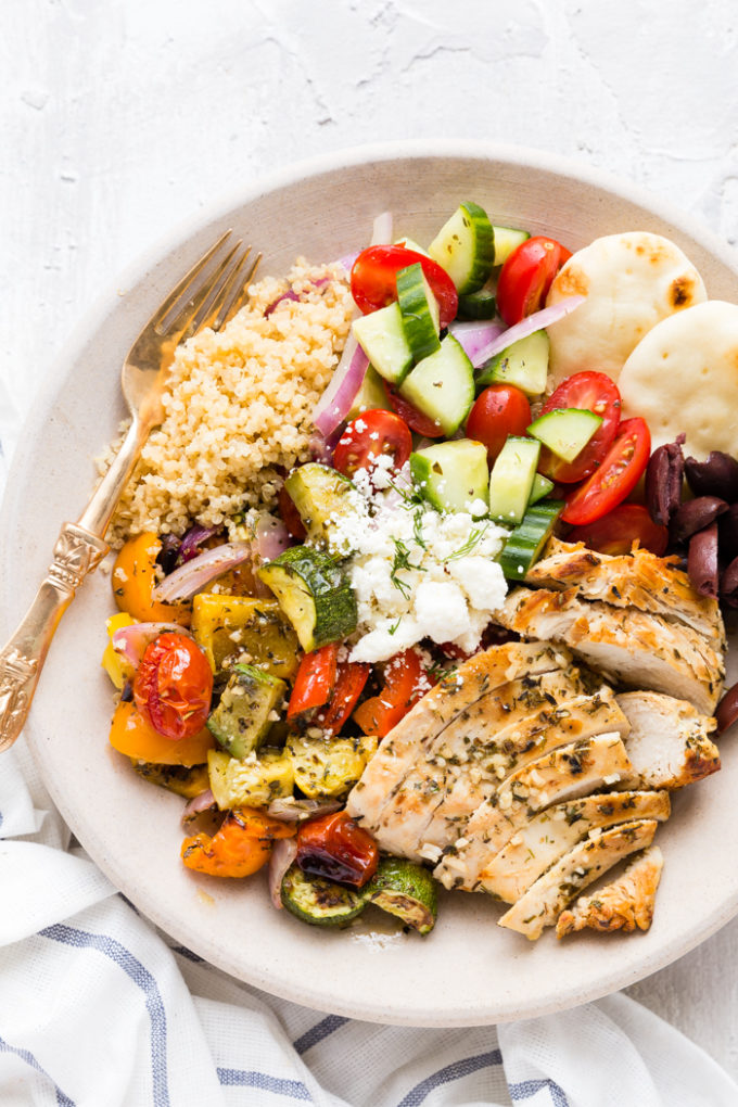 Grilled Greek Chicken Souvlaki Bowl