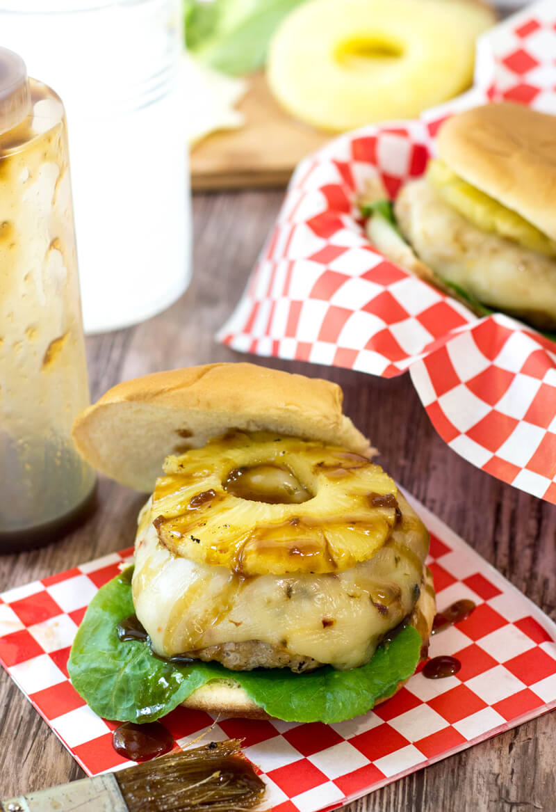 Grilled Pineapple Chicken Teriyaki Burgers