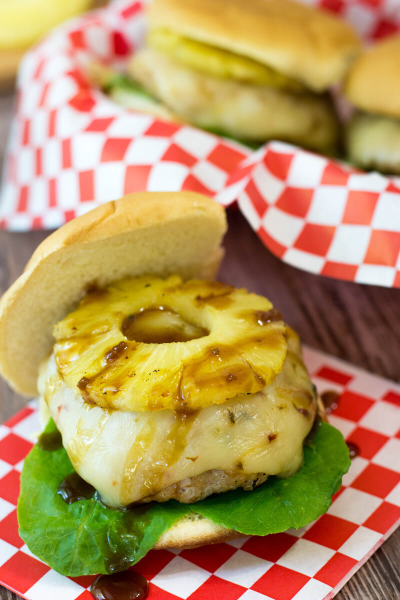 Grilled Pineapple Chicken Teriyaki Burgers