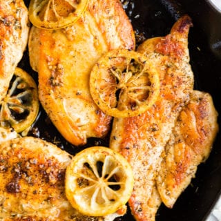 Healthy lemon skillet chicken is a delightful way to use chicken breasts