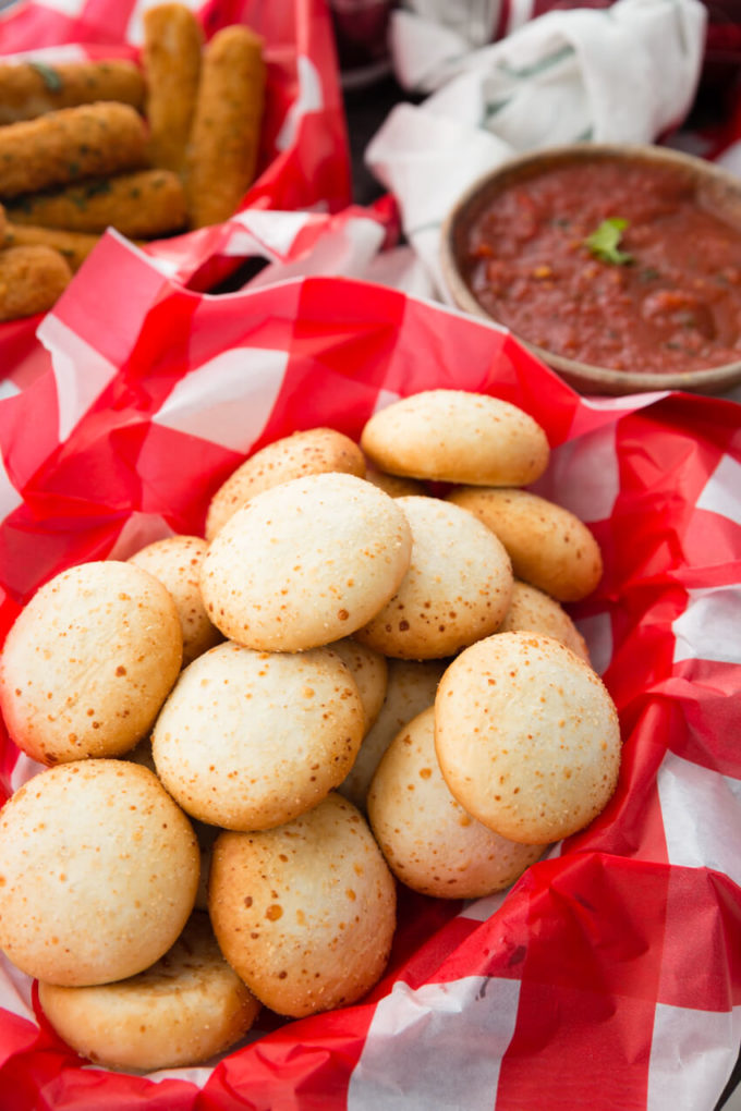 Mozzarella bites and marinara, a great combo