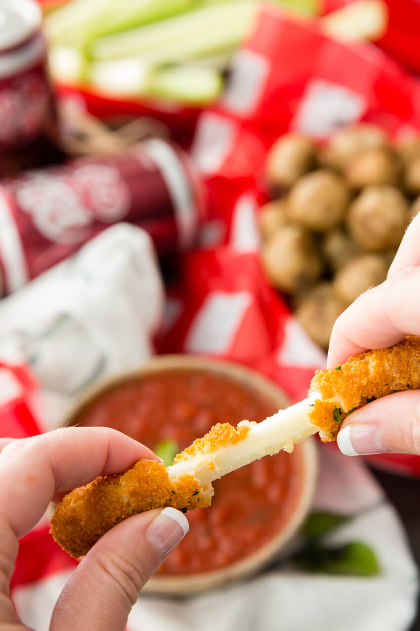 Homemade marinara sauce and amazing crispy mozzarella sticks