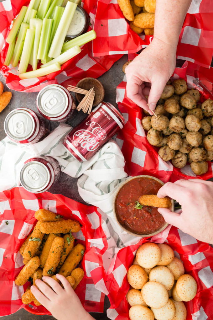 Game day snacking made easy with marinara and dr pepper