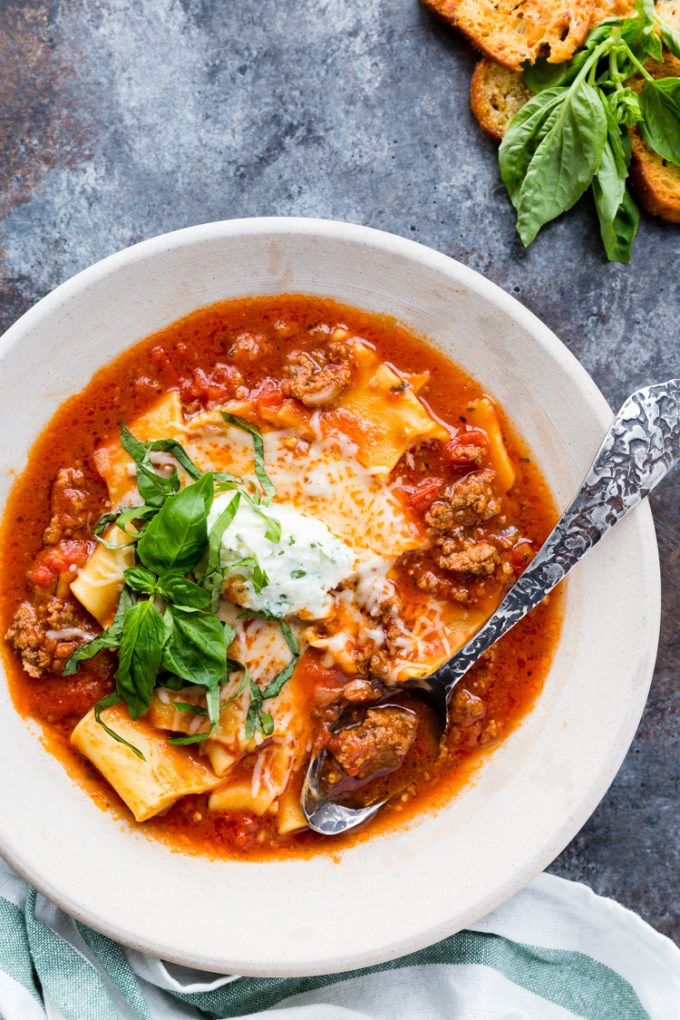 Easy Instant Pot Lasagna Soup