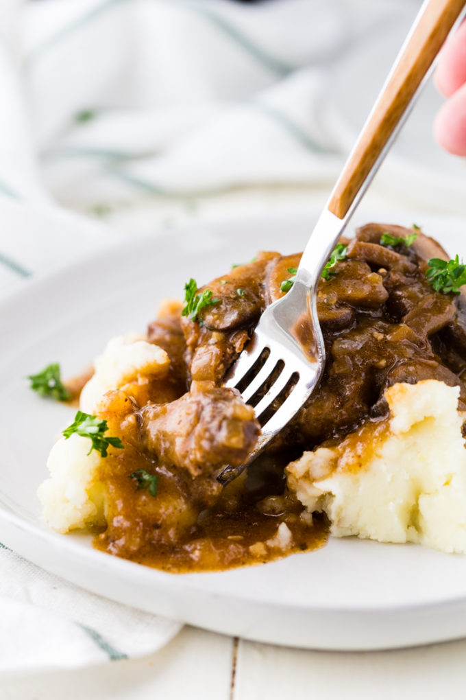 Salisbury steak with mushroom gravy