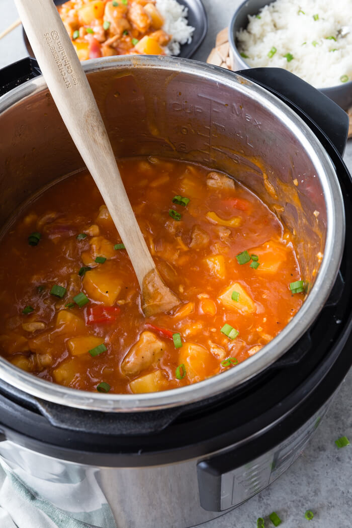 Sweet and Sour Chicken made in a pressure cooker