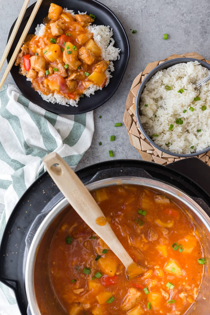 Sweet and Sour chicken cooked in the instant pot