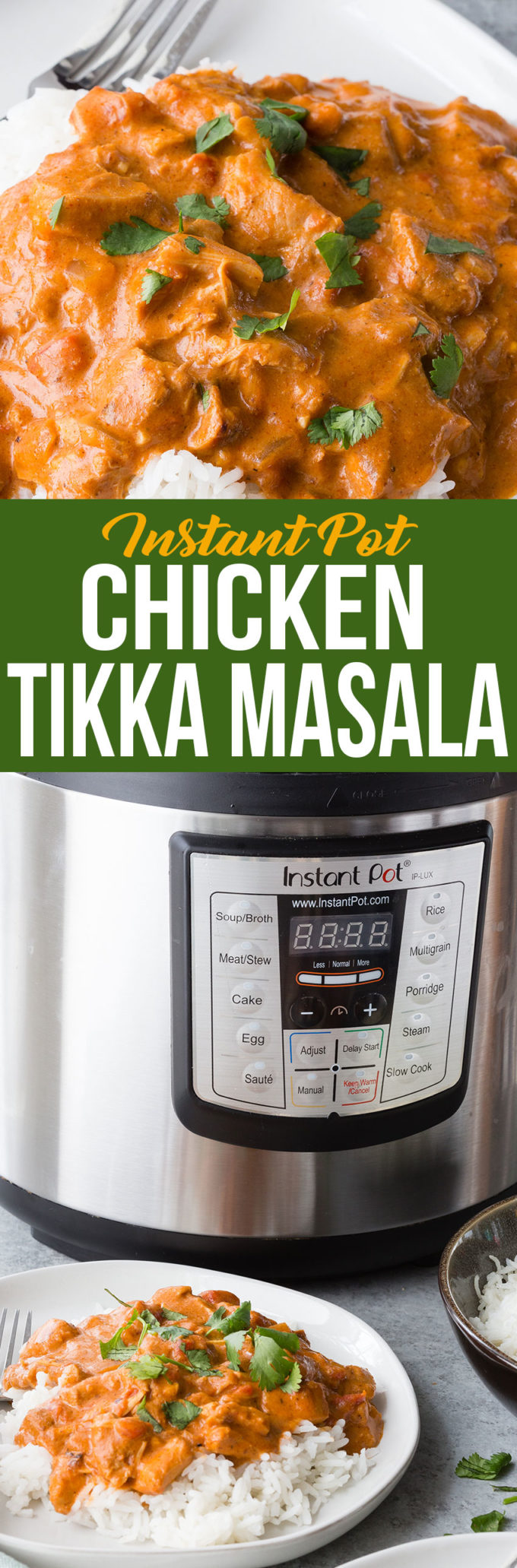 Easy to make instant pot chicken tikka masala, rich creamy tomato sauce, chunks of tender chicken and so much spice. Yum!