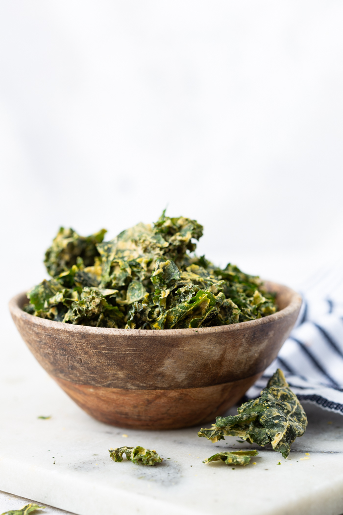 Kale chips are a fantastic low carb snack for a keto friendly diet