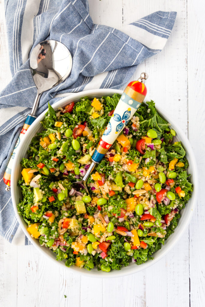Kale, Edamame, Quinoa Super Salad Easy Peasy Meals