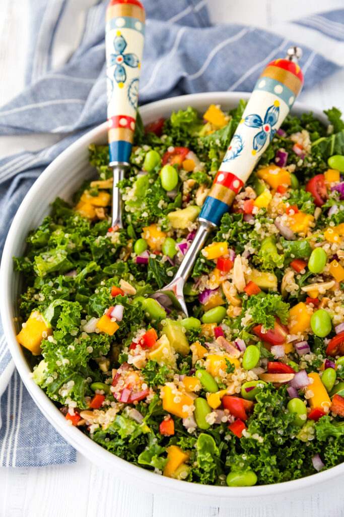 Kale, Edamame, Quinoa Super Salad Easy Peasy Meals