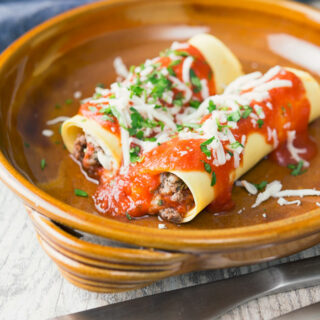 Lasagna Roll Ups on a plate