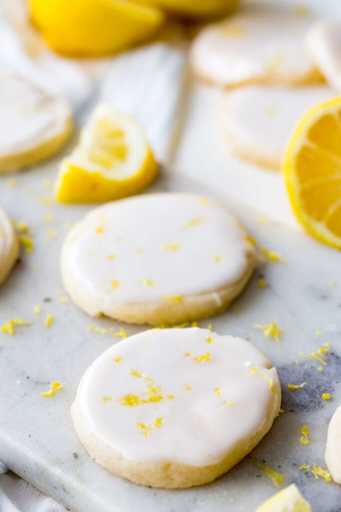 Shortbread Cookies: Literally the best cookies ever! These light, buttery cookies offer a subtle lemon flavor, and are topped with a bright and vibrant lemon glaze, giving you a mouthful of delicious goodness. These are special cookies.