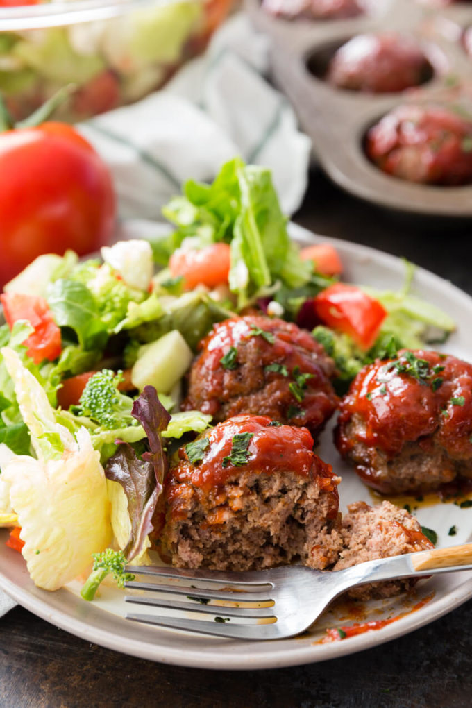 Easy Meatloaf Minis Recipe is packed with flavor, made in a muffin tin for thorough cooking and easy serving, and rivals any meatloaf out there!