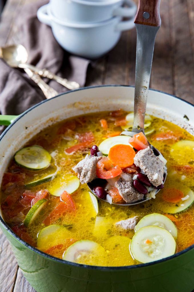 Ministrone soup is warm and cozy and great for winter
