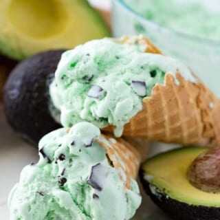 Mint Chip Ice Cream with Avocado