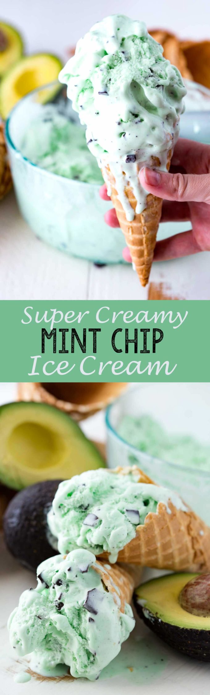 Super Creamy Mint Chip Ice Cream with secret ingredient is a fantastic refreshing way to cool down!