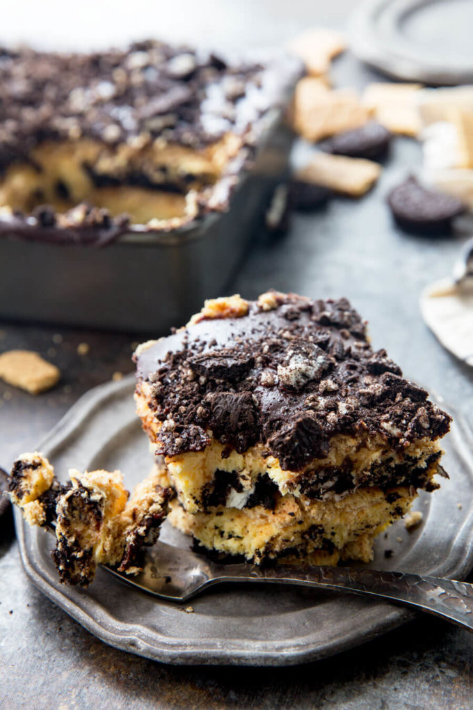 No Bake OREO Cheesecake Ice Box Cake