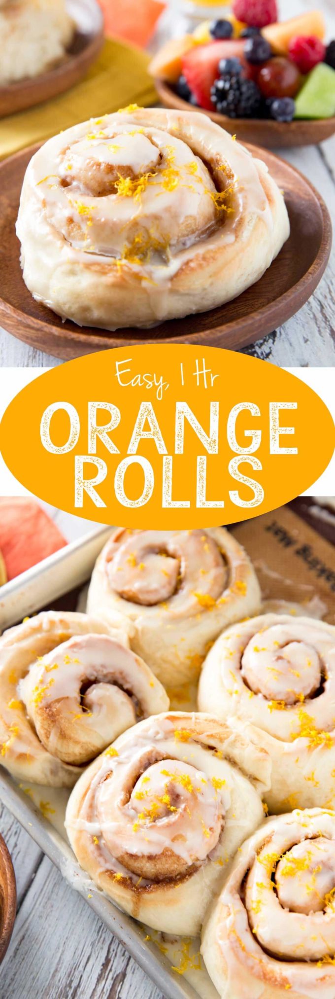 Sweet Orange Rolls with a delicious glaze. These disappear so fast at our house. 