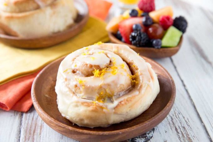 easy 90 minute cinnamon rolls with orange glaze