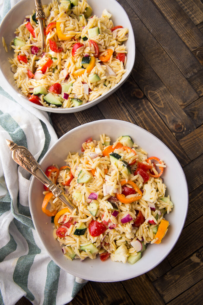 Orzo Pasta Salad with Lemon Vinaigrette Easy Peasy Meals