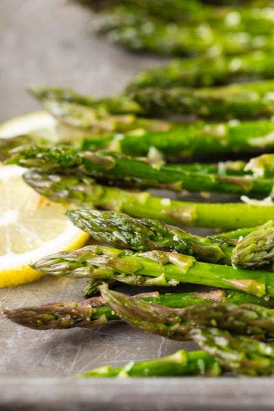 Oven roasted parmesan asparagus