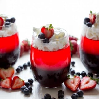 Layered Patriotic jello cups