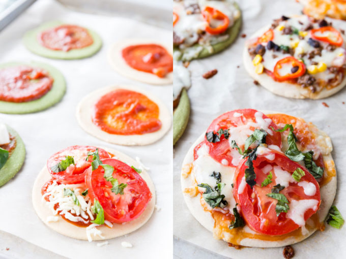 Margherita personal pizzas