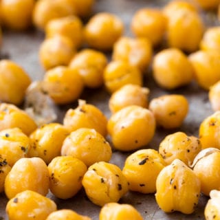 Roasted chickpeas are a flavorful snack or perfect addition to salads, power bowls, etc.