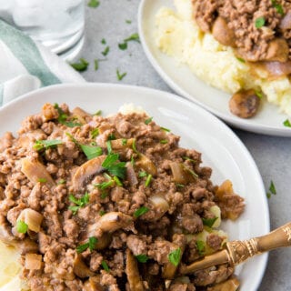 Salisbury steak Hamburger gravy is a hamburger gravy inspired by the flavors of Salisbury steak with a mushroom sauce