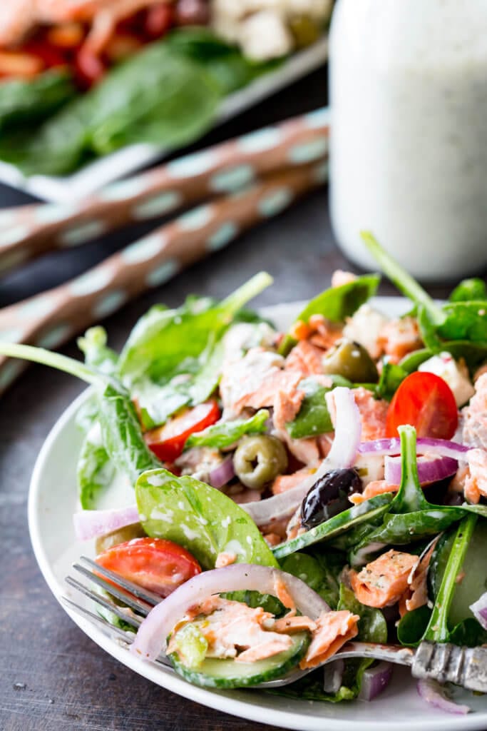 Greek Salmon Salad that is easy and tasty