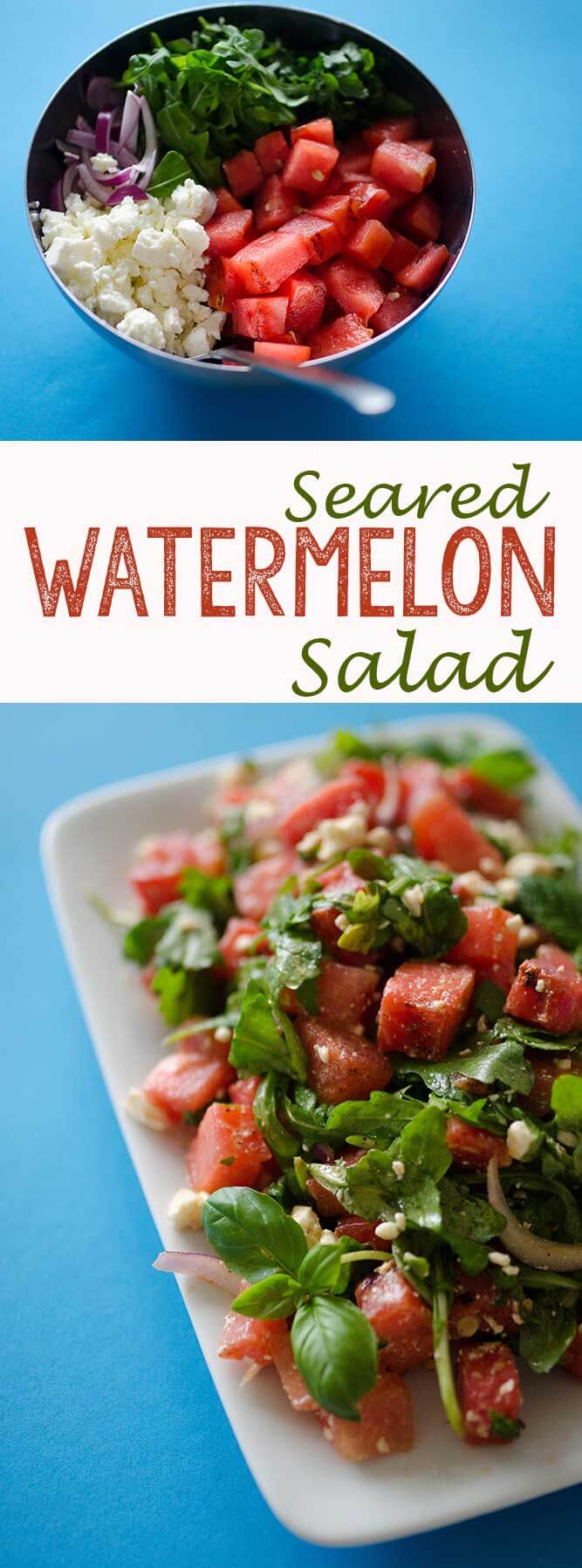 A seared watermelon salad is the perfect addition to your summer meal. 