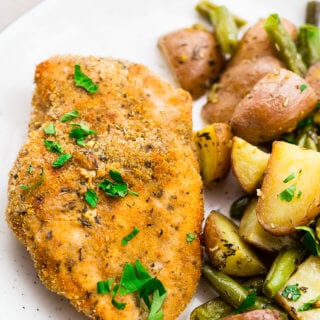 Sheet pan parmesan chicken with vegetables