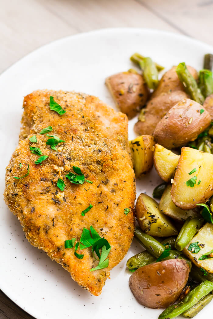 Sheet pan parmesan chicken with vegetables