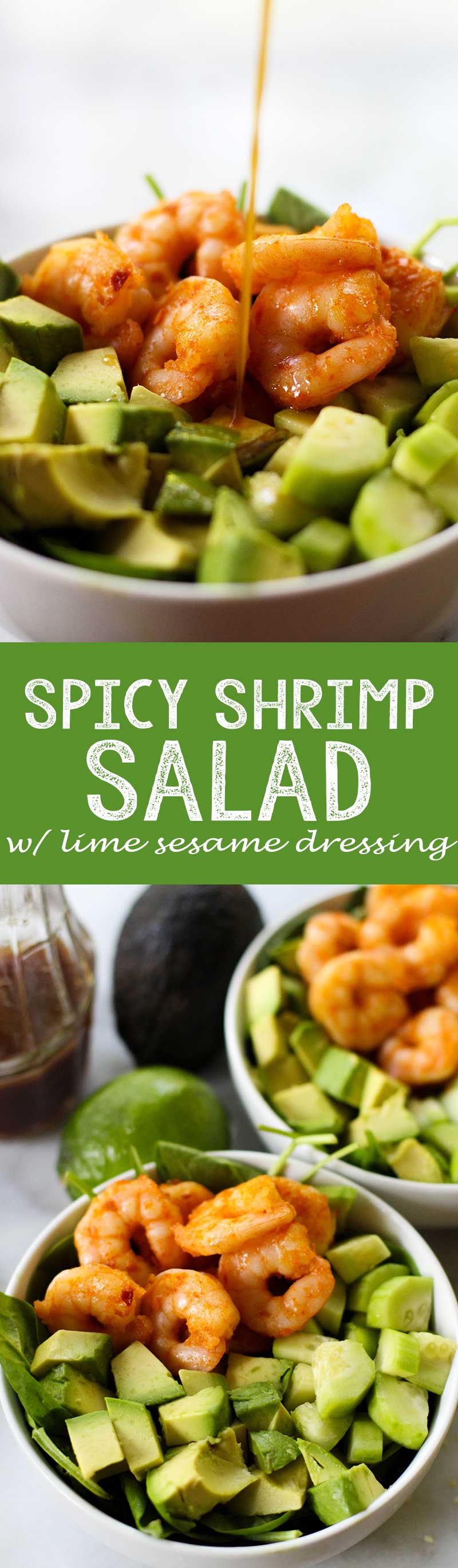 Spicy Shrimp Salad with lime sesame dressing