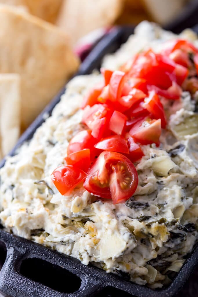 Spinach Artichoke Dip made in the slow cooker
