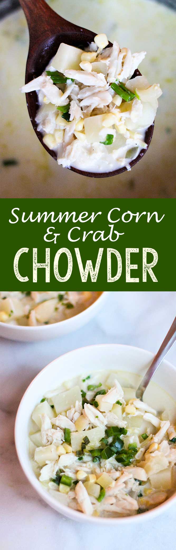 Summer corn and crab chowder is the perfect summer soup for a nice evening eating alfresco