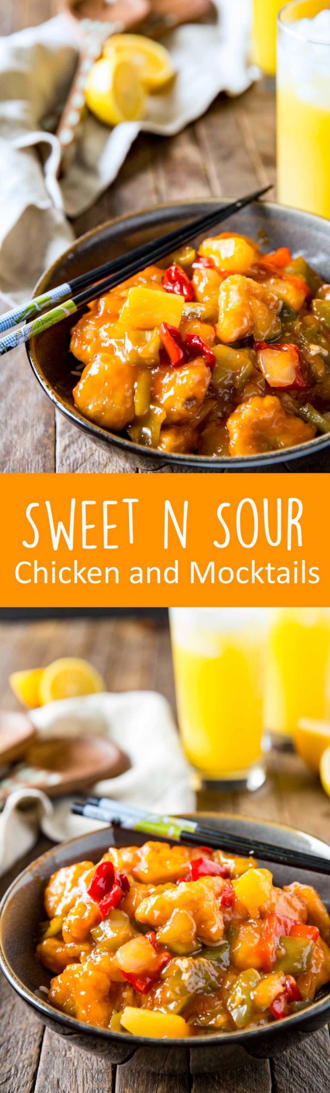 Sweet and Sour Mocktail and Chicken dinner