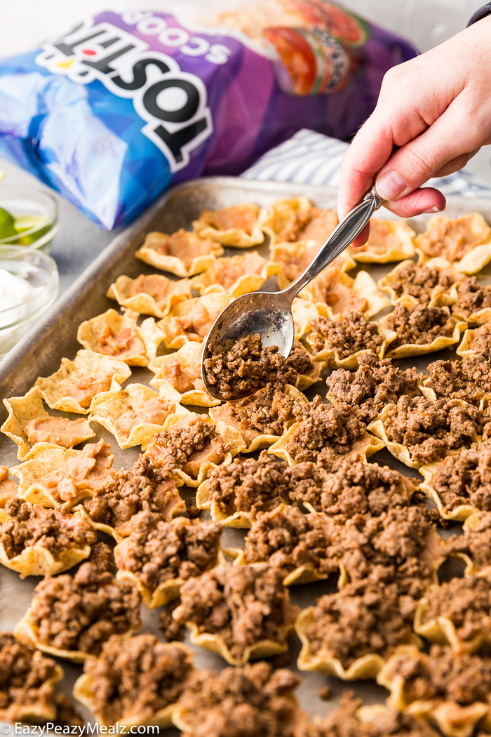 Adding ground beef to tostitos scoops chips