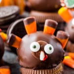 These OREO cookie truffle balls are the perfect Thanksgiving place card holders.
