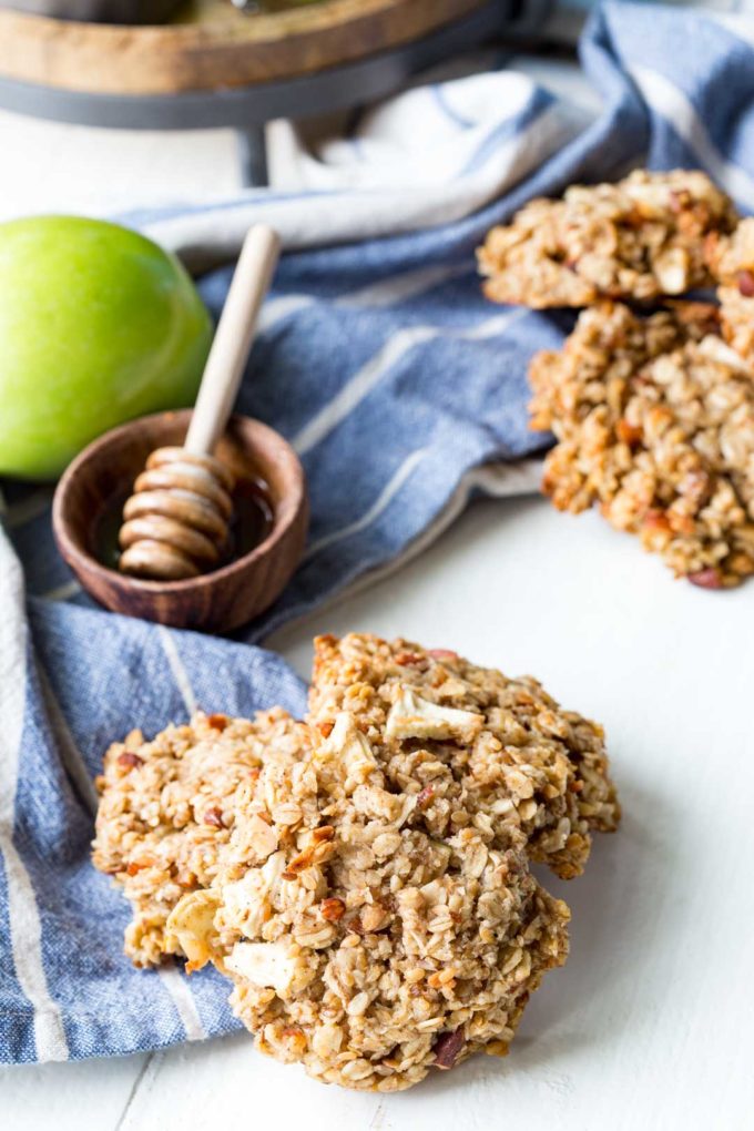 Apple pie breakfast cookies made with protein for a healthy, filling breakfast that tastes like a treat