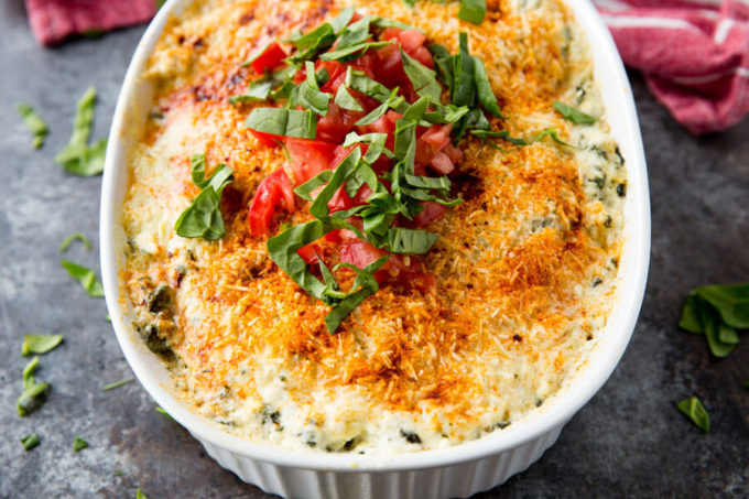 Spinach Artichoke Baked Chicken is easy and delicious