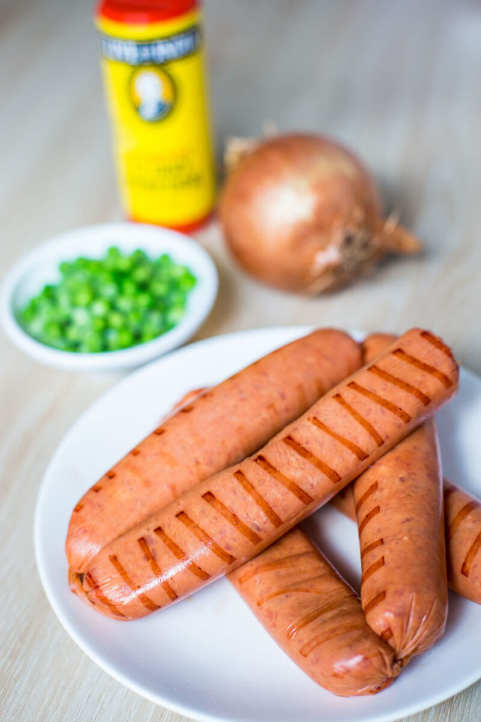 ingredients for Curried Sausage 