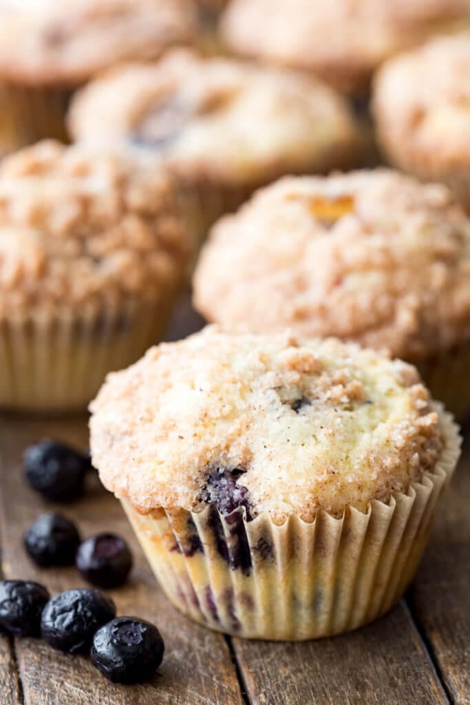 Blueberry Muffins with a crumble topping