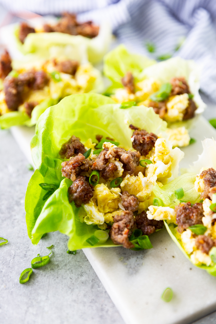 far out image of breakfast lettuce wraps