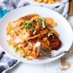 An easy brown sugar rubbed salmon with a tomato basil vinaigrette